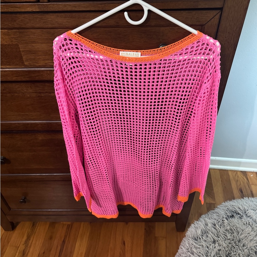 Pink and Orange Mesh CoverUp